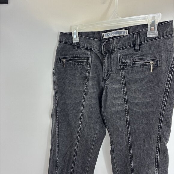 Express Womens Size 6 Precision Fit Black Jeans Zip Detail Stretch Pants - Picture 2 of 7